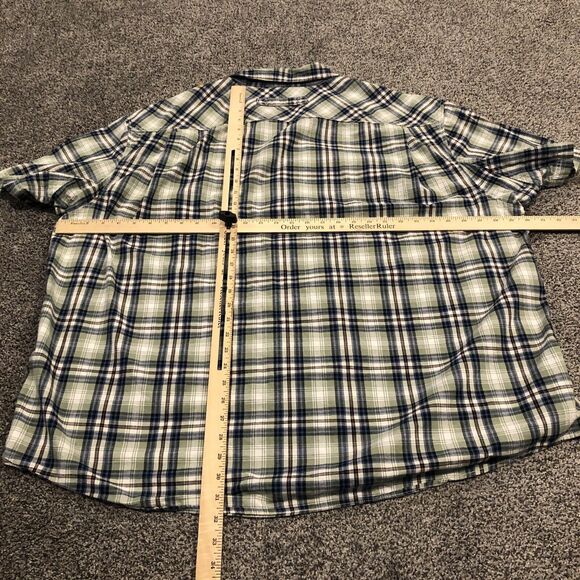 Duluth Shirt Mens 3XL Green Short Sleeve Plaid Button Up Pockets Western Yolk - Picture 6 of 7